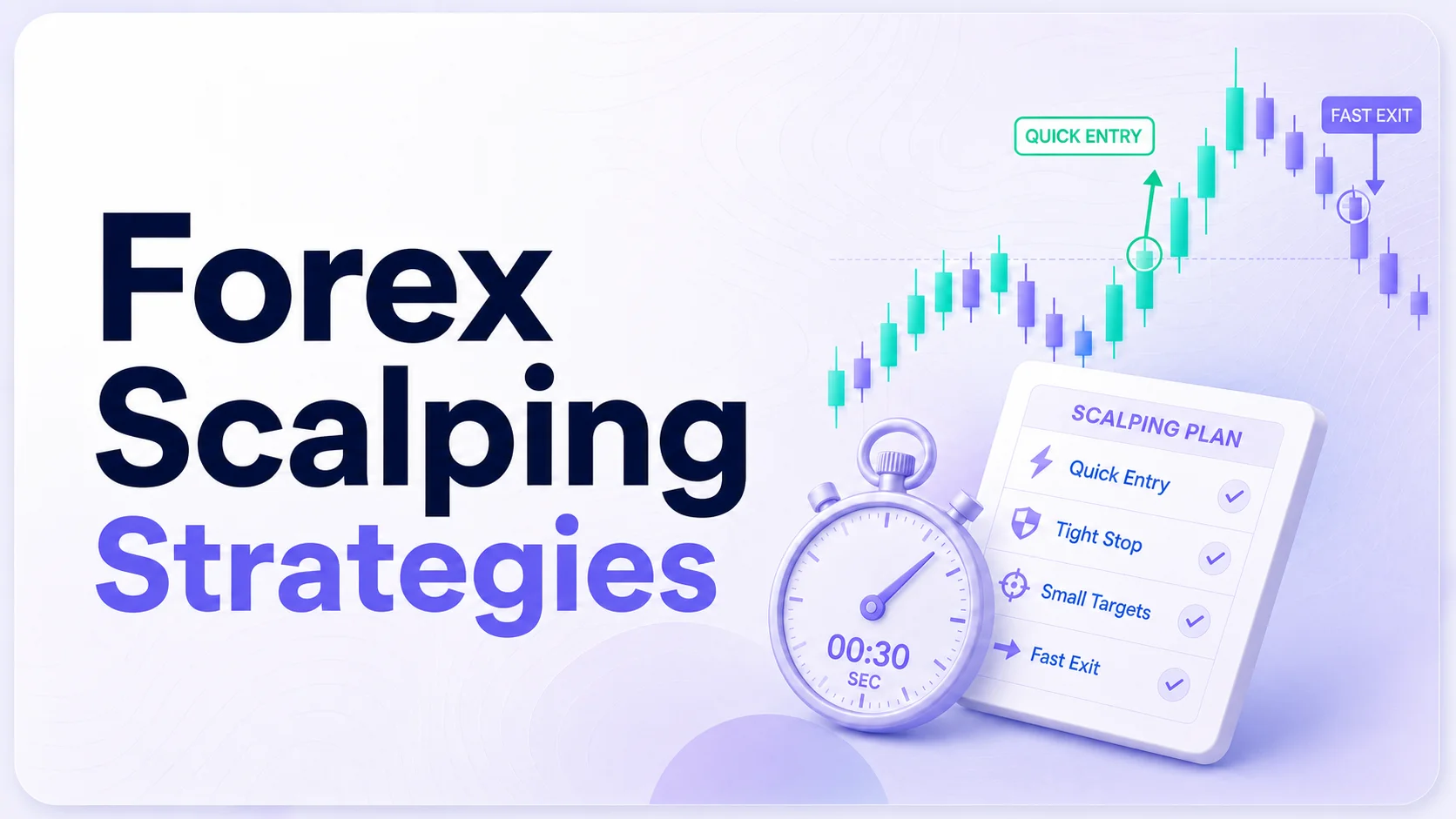 Forex scalping strategies showing continuation, breakout and range-based short-term trading approaches